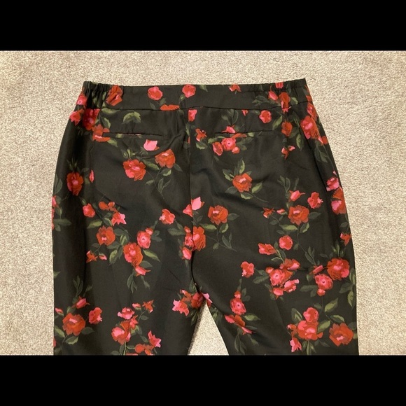 Talbots Heritage Rose Print Silk Ankle Pants 16 WP - Picture 9 of 13